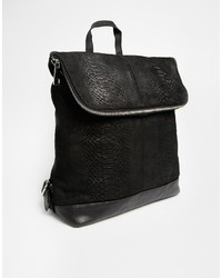 Sac à dos en cuir noir Asos