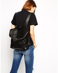 Sac à dos en cuir noir Asos