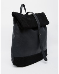 Sac à dos en cuir noir Asos