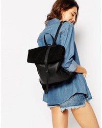 Sac à dos en cuir noir Asos