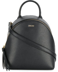 Sac à dos en cuir noir Donna Karan