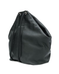 Sac à dos en cuir noir MM6 MAISON MARGIELA