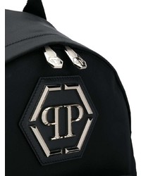 Sac à dos en cuir noir Philipp Plein