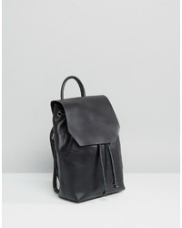 Sac à dos en cuir noir Asos