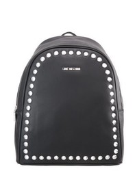 Sac à dos en cuir noir Moschino