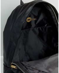 Sac à dos en cuir noir Mi-Pac