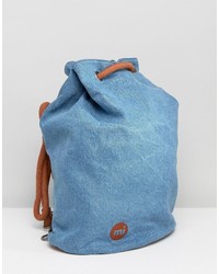 Sac à dos en denim imprimé bleu clair Mi-pac