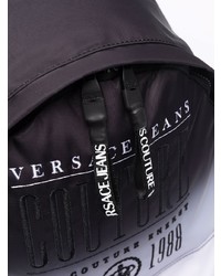 Sac à dos en toile noir et blanc VERSACE JEANS COUTURE