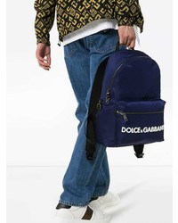 Sac à dos imprimé bleu marine Dolce & Gabbana