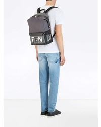 Sac à dos imprimé gris Fendi