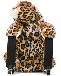 Sac à dos imprimé léopard marron clair