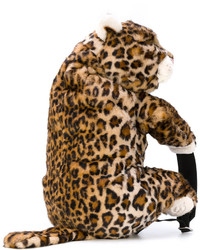 Sac à dos imprimé léopard marron clair Dolce & Gabbana