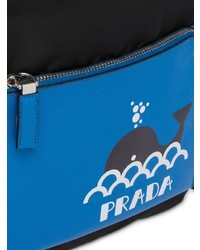 Sac à dos imprimé noir Prada