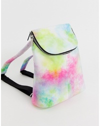 Sac à dos imprimé tie-dye multicolore