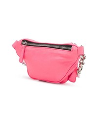 Sac banane en cuir fuchsia Manokhi