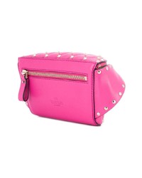 Sac banane en cuir fuchsia Valentino