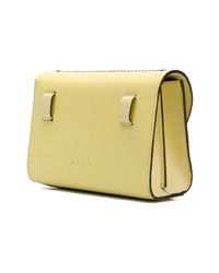 Sac banane en cuir jaune Marni