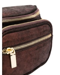 Sac banane en cuir marron foncé Manokhi