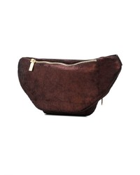 Sac banane en cuir marron foncé Manokhi