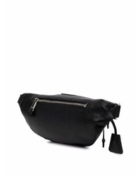 Sac banane en cuir noir Moschino