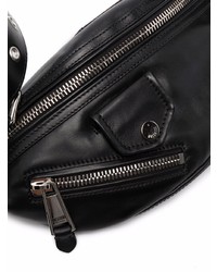 Sac banane en cuir noir Moschino