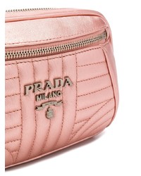 Sac banane en cuir rose Prada