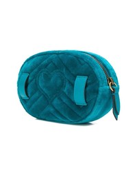 Sac banane en daim bleu clair Gucci