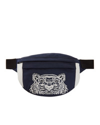 Sac banane en toile bleu marine et blanc