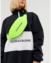Sac banane en toile chartreuse Calvin Klein Jeans