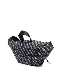 Sac banane en toile noir et blanc VERSACE JEANS COUTURE