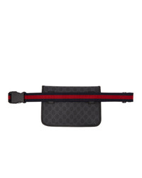 Sac banane en toile noir Gucci