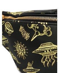 Sac banane en toile noir Moschino