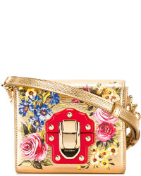 Sac bandoulière à fleurs doré Dolce & Gabbana