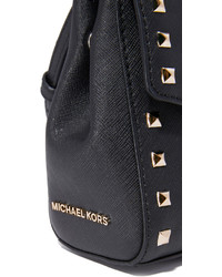 Sac bandoulière en cuir à clous noir MICHAEL Michael Kors