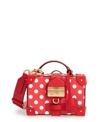 Sac bandoulière en cuir á pois rouge