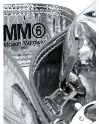 Sac bandoulière en cuir argenté MM6 MAISON MARGIELA