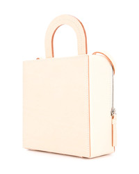 Sac bandoulière en cuir beige Building Block