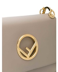 Sac bandoulière en cuir beige Fendi