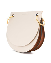 Sac bandoulière en cuir beige Marni