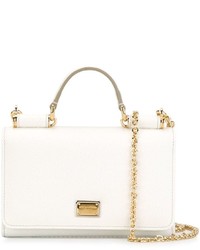 Sac bandoulière en cuir blanc Dolce & Gabbana