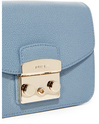 Sac bandoulière en cuir bleu clair Furla