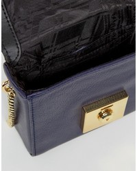 Sac bandoulière en cuir bleu marine Ted Baker