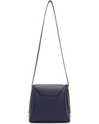 Sac bandoulière en cuir bleu marine Sophie Hulme