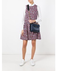 Sac bandoulière en cuir bleu marine Marni