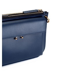 Sac bandoulière en cuir bleu marine Marni