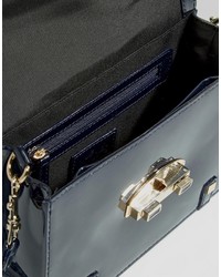 Sac bandoulière en cuir bleu marine Ri2K