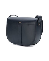 Sac bandoulière en cuir bleu marine A.P.C.