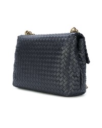 Sac bandoulière en cuir bleu marine Bottega Veneta