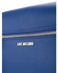 Sac bandoulière en cuir bleu Love Moschino