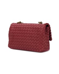 Sac bandoulière en cuir bordeaux Bottega Veneta